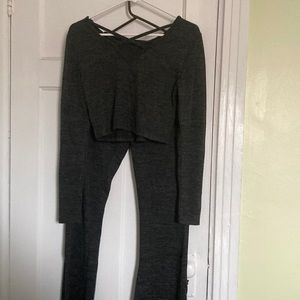 Grey crop and pants set
